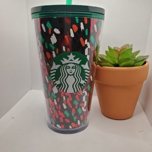 Starbucks 2019 Holiday Green Confetti Tumbler NWT